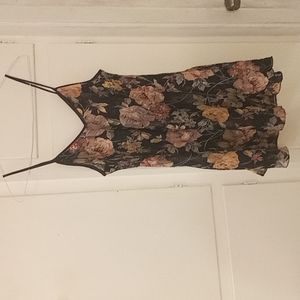 L.A. Intimates sleeveless black floral dress size large